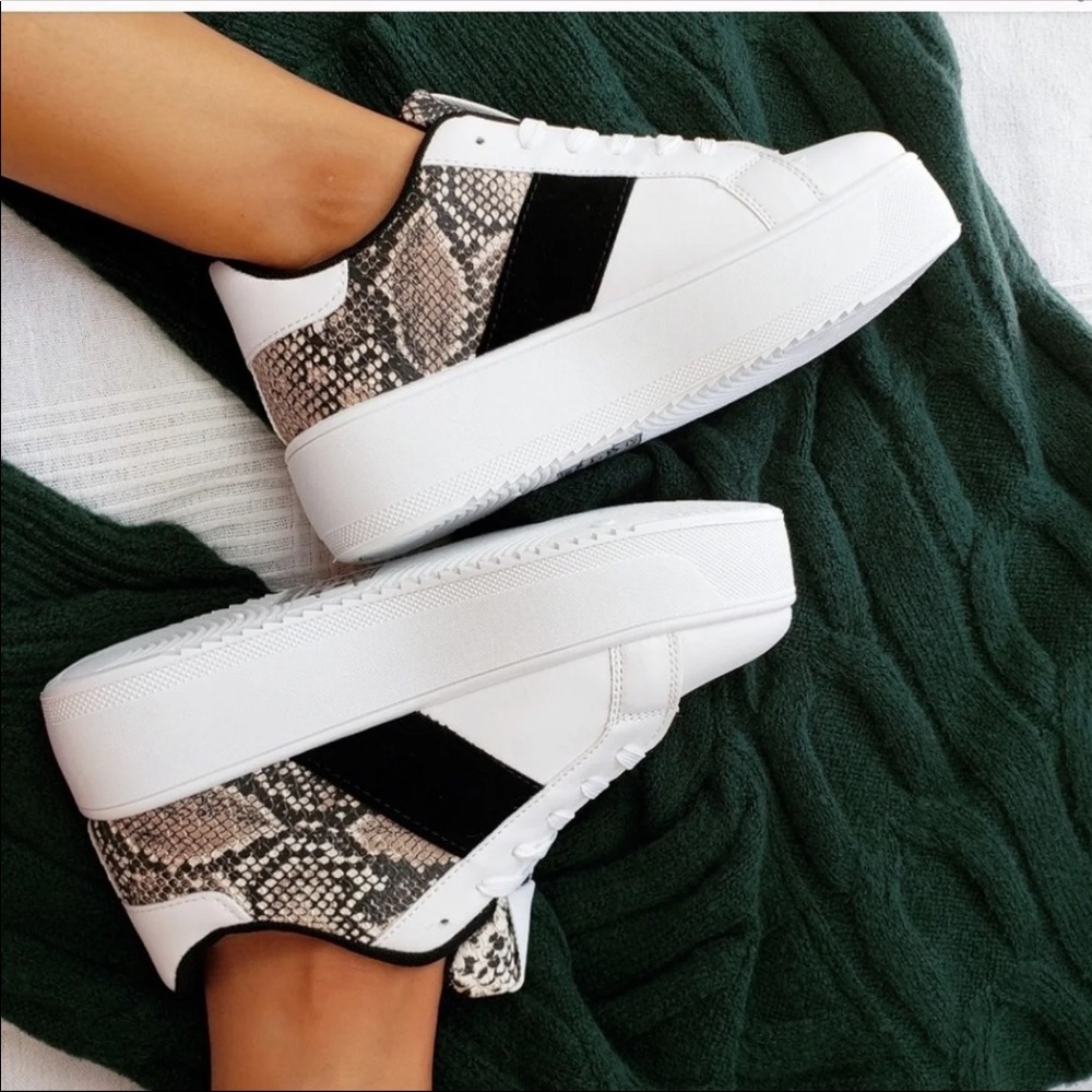 platform snakeskin sneakers